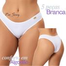 kit 5 calcinha algodão conforto básica, uso ou revenda, roupa feminina, adulto, direto da fábrica