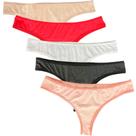 Kit 5 Calcinha Básica Tanga Fristyle Romantic Feminina Adulto
