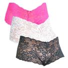 Kit 5 Calcinhas Caleçon Renda Lingerie Forro Algodão Shortinho