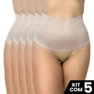 Kit 5 Calcinhas Cinta Elastico 17cm Compressão Confortável Modeladora de Cintura Lingerie Funcional
