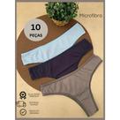 Kit 5 Calcinhas Conforto Premium em Microfibra Lisa Tanga
