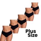 Kit 5 Calcinhas Cós Alto Cotton Confortável Plus Size Elasticidade Tamanho Grande