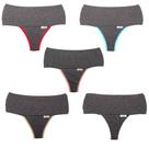 Kit 5 Calcinhas Fitness Segura Barriga Cós Duplo Compressão