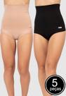 Kit 5 Calcinhas Vekyo Plus Size Modeladora Cintura Alta