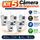KIT 5 Câmera Externa Wi-Fi IP66 Full HD 1080p com Ângulo Duplo e PTZ
