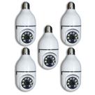 Kit 5 Camera Ip Segurança Lampada Panoramica Rastreio Wifi Espia