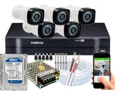 Kit 5 Câmeras de seguranca 720p + Dvr Mhdx Multi Hd + Hd + Cabo