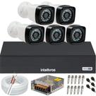 Kit 5 Câmeras de Segurança Infravermelho Full Hd Dvr Intelbras 8ch mhdx