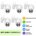 Kit 5 Câmeras Externa 360º IP66 com Visão Noturna e Movimento