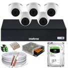 Kit 5 Câmeras Intelbras 1220D mic Dvr 3008-C Canais 3tb Audio Microfone