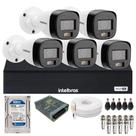 Kit 5 Câmeras Intelbras VHD 3220 B Full Color com Áudio Dvr Intelbras 08 Canais 1108-c Com Hd 500gb Instalado