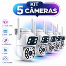 Kit 5 Câmeras Segurança Externa WiFi 360 6MP Dual Lens Visão Noturna App