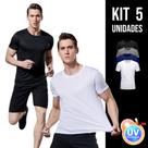 Kit 5 Camiseta Masculina PROTEÇÃO SOLAR UV MANGA CURTA Dry fit Fitness Academia Corrida Praia Volley 731