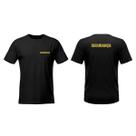 Kit 5 Camiseta Segurança Vigilância Escolta Malha Fria Preta