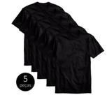 Kit 5 Camisetas Básicas Masculina -shirt Algodão Preta Tee