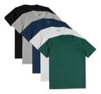 Kit 5 Camisetas FMF Algodão Masculinas Básicas Cores Neutras