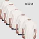 Kit 5 Camisetas Oversized 100% Algodão Unisex Lisas