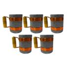 Kit 5 Canecas Alça de Cobre Pedra Sabão Chopp Cerveja 350ml