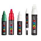 KIT 5 Canetas Posca Branca PC-5M.7M.17K. 8K Vermelha 7MVerde