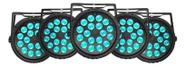 Kit 5 Canhão Refletor 18 Leds 12w Rgbw Quadriled Dmx Slim Dj