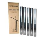 Kit 5 Canos 120mm Para Chaminé Fogão a Lenha Lareira Em Aço Galvanizado - N3 AMZ