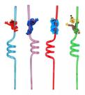 Kit 5 Canudo Divertido De Plastico Espiral Infantil Criança