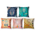 Kit 5 Capa de Almofada 40cm x 40cm Decorativas Estampadas Digital Coloridas Sala Sofá Quarto