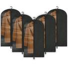 Kit 5 Capa De Terno Preto Com Visor Transparente Vestidos Organizador