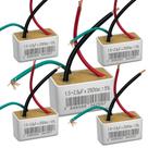 Kit 5 capacitor 1,5 +2,5uf x 250v 3 fios quadrado tri