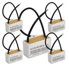 Kit 5 capacitor 2 fios 6 uf x 250/300/400 quadrado c/ suporte plastico trio Kit 5 capacitor 2 fios 6 uf x 250/300/400 quadrado c/ suporte plastico trio