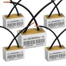 Kit 5 capacitor 2 fios quadrado 4uf x 250/400v tri