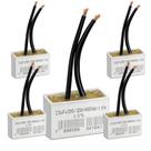 Kit 5 capacitor 2,5x250/400v quadr 2 fios metalizado tri