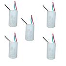Kit 5 capacitor 3 fios redondo 4+6 uf x 250v tri