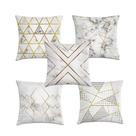 kit 5 capas almofadas dourado marmorizado 40x40