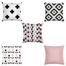 kit 5 capas almofadas rosa preto cinza escandinavo