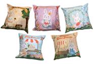 Kit 5 Capas de Almofada 43x43cm Páscoa Diversos Kit 5 Capas de Almofada 43x43cm Páscoa Diversos