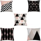 kit 5 capas de almofadas escandinava rosa e preto 45x45 kit 5 capas de almofadas escandinava rosa e preto 45x45
