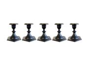 Kit 5 Castiçal Pequeno 10cm Preto Decorativo.