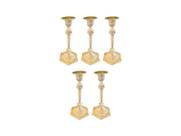 Kit 5 Castiçal Simples 18cm Branco Rústico Decorativo Luxo