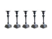 Kit 5 Castiçal Simples 18cm Preto Rústico Decorativo Luxo
