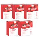 Kit 5 Cera Quente Depilatória Depilação Profissional Morango Depilflax Barra 500g