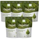 Kit 5 Cera Quente Depilatória Profissional Glitter Jade Depilflax Em Perolas 1Kg Grande