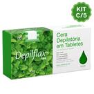 Kit 5 Cera Quente Depilatória Profissional Hortelã Depilflax Barra 1Kg Grande