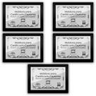 Kit 5 Certificados Diplomas A4 com Tela de Acetato e MDF