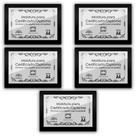Kit 5 Certificados/Diplomas A4 Com Tela De Acetato E Mdf Titulo Moldura Preta Kit 5 Certificados/Diplomas A4 Com Tela De Acetato E Mdf Titulo Moldura Preta