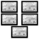 Kit 5 Certificados Diplomas A4 Com Tela De Acetato E Mdf Titulos Moldura Preta