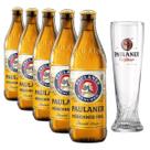 Kit 5 Cerveja Alemã Paulaner MunchnerHell Garrafa 500ml+Copo
