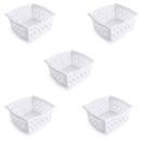 Kit 5 Cestinhos Empilháveis Multiuso Organizador Branco G Kit 5 Cestinhos Empilháveis Multiuso Organizador Branco G