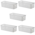 Kit 5 Cesto Organizador Multiuso Quadratta 27x12x12 Cm