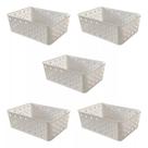 Kit 5 cesto organizadores premium branco